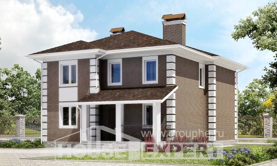 185-002-П Проект двухэтажного дома, красивый коттедж из керамзитобетонных блоков Смоленск, House Expert