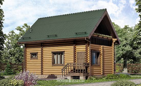 080-003-П Проект двухэтажного дома, скромный коттедж из дерева, Десногорск