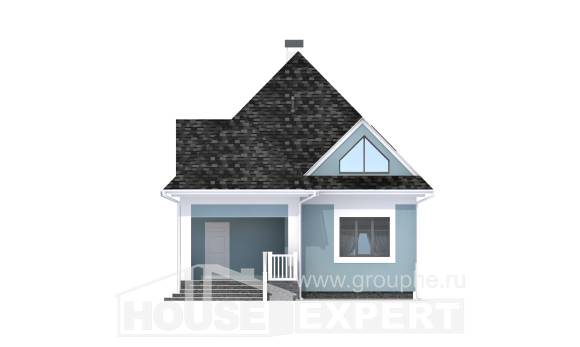 110-001-Л Проект двухэтажного дома мансардой, уютный домик из твинблока Десногорск, House Expert