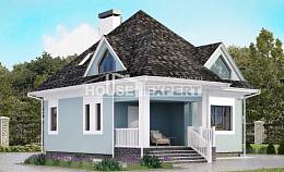 110-001-Л Проект двухэтажного дома с мансардой, недорогой загородный дом из теплоблока Гагарин, House Expert