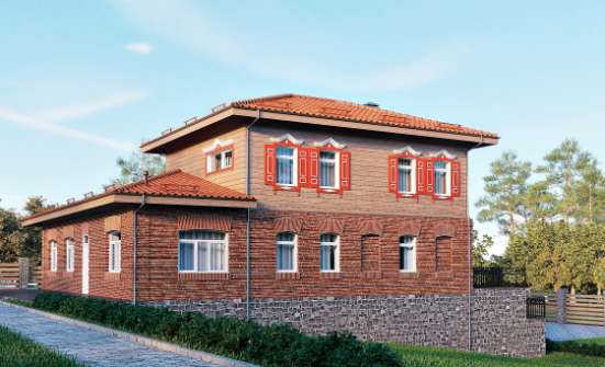 380-002-Л Проект трехэтажного дома, гараж, классический коттедж из кирпича Вязьма | Проекты домов от House Expert