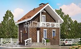 045-001-Л Проект двухэтажного дома мансардой, доступный дом из блока Вязьма, House Expert