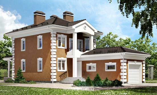150-006-П Проект двухэтажного дома и гаражом, компактный коттедж из газосиликатных блоков, Рославль