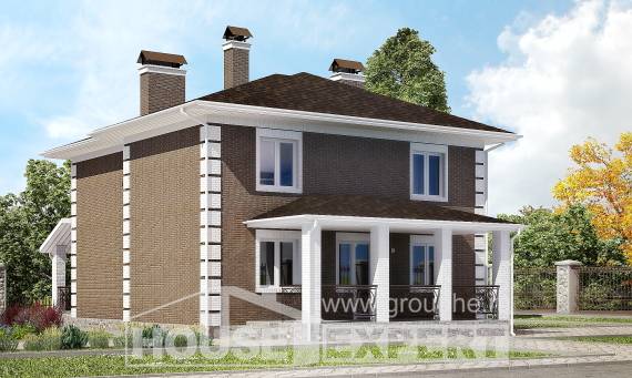 185-002-П Проект двухэтажного дома, бюджетный загородный дом из бризолита Смоленск, House Expert