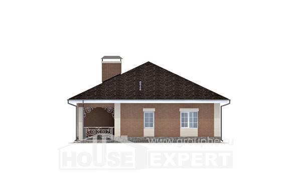 100-004-П Проект одноэтажного дома, экономичный дом из поризованных блоков Вязьма, House Expert