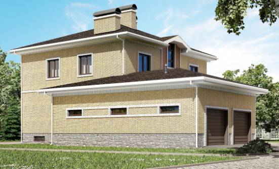 350-002-Л Проект трехэтажного дома и гаражом, красивый коттедж из кирпича, Ярцево