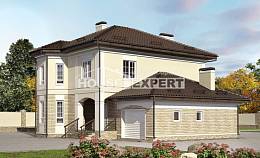 220-007-П Проект двухэтажного дома и гаражом, просторный домик из кирпича Десногорск, House Expert