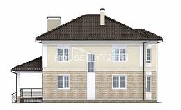 220-007-П Проект двухэтажного дома, гараж, простой коттедж из кирпича Десногорск, House Expert