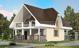 125-001-Л Проект двухэтажного дома с мансардным этажом, доступный коттедж из твинблока Смоленск, House Expert
