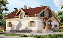 165-002-П Проект двухэтажного дома с мансардным этажом и гаражом, бюджетный домик из газобетона Десногорск, House Expert