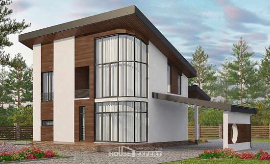 230-001-П Проект двухэтажного дома с мансардным этажом, современный коттедж из кирпича, Десногорск