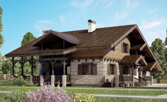 320-002-П Проект двухэтажного дома мансардой, уютный загородный дом из кирпича, Гагарин