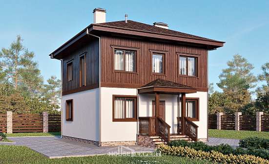 100-006-Л Проект двухэтажного дома, скромный загородный дом из блока, Гагарин