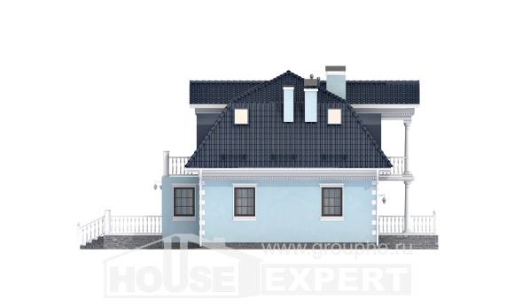 210-004-Л Проект двухэтажного дома с мансардой, красивый дом из газобетона Десногорск, House Expert