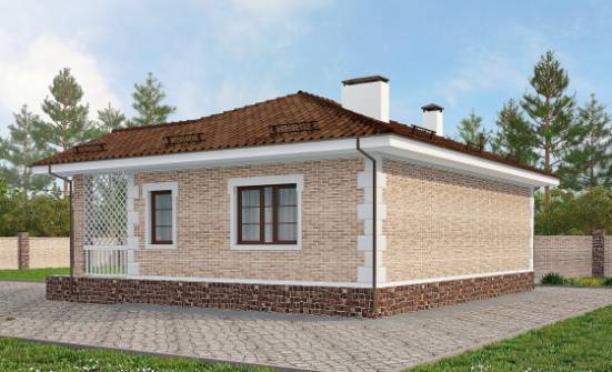 065-002-П Проект бани из кирпича Смоленск | Проекты одноэтажных домов от House Expert