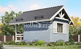 020-001-Л Проект одноэтажного дома, современный дом из бревен Десногорск, House Expert