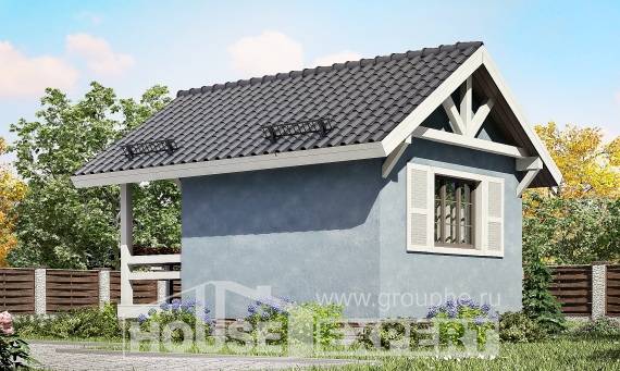 020-001-Л Проект одноэтажного дома с мансардой, бюджетный домик из бревен, Рославль