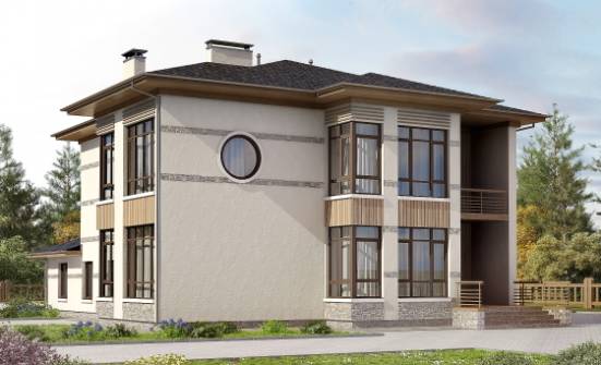 345-001-П Проект двухэтажного дома, уютный загородный дом из твинблока, Десногорск