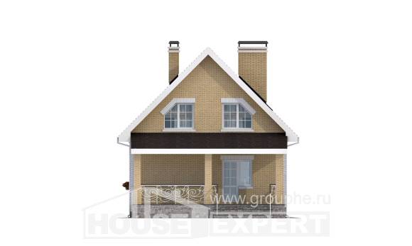 130-004-П Проект двухэтажного дома мансардой, бюджетный домик из пеноблока, Десногорск