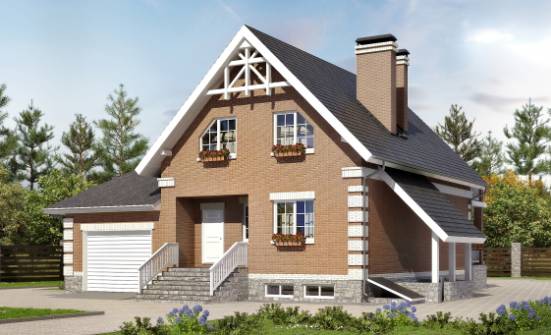 200-009-Л Проект трехэтажного дома с мансардой, гараж, уютный загородный дом из арболита, Вязьма