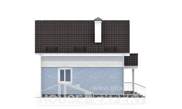 095-002-П Проект двухэтажного дома с мансардным этажом, скромный домик из керамзитобетонных блоков, Гагарин