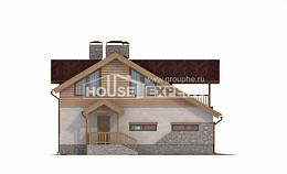 165-002-П Проект двухэтажного дома мансардный этаж, гараж, красивый домик из теплоблока Сафоново, House Expert
