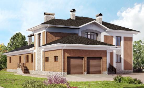 520-002-Л Проект трехэтажного дома, гараж, красивый дом из теплоблока, Гагарин